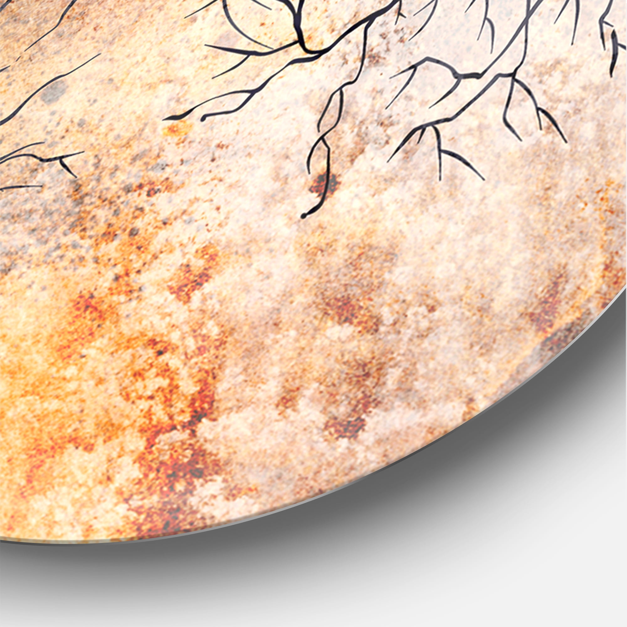 Designart 'Surrealistic trees with red sun ' Modern wall clock