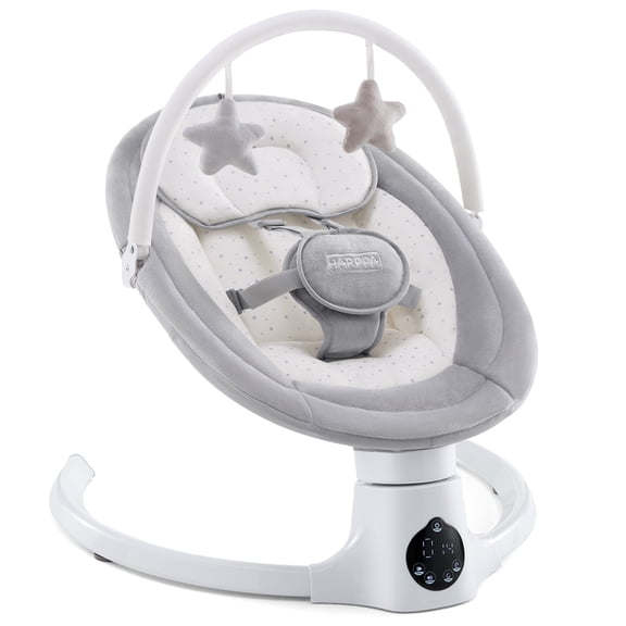 HARPPA Baby Swing for Infants with Remote Control, 5 Sway Speed, 10 Lullabies, Gray