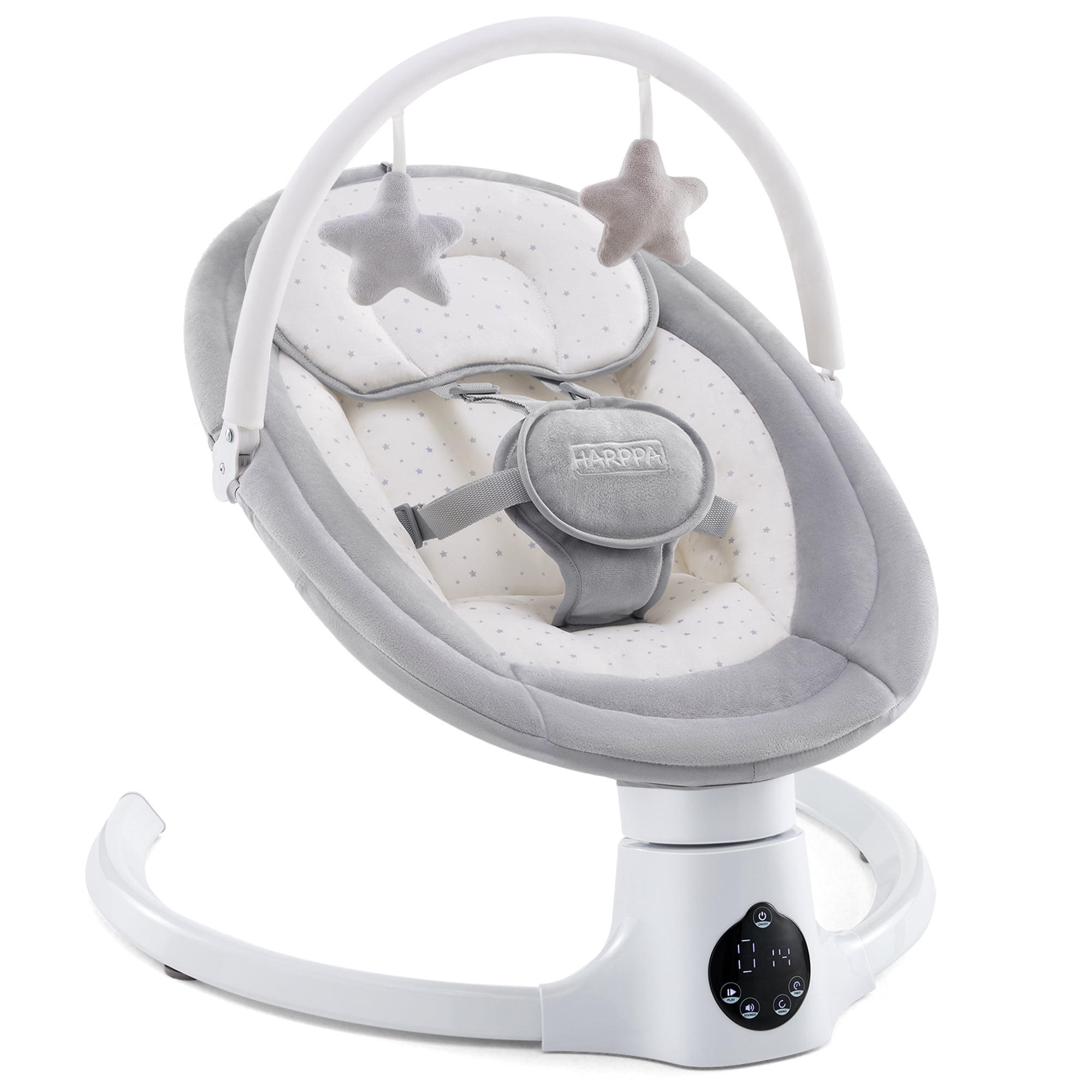 HARPPA Baby Swing for Infants with Remote Control, 5 Sway Speed, 10 Lullabies, Gray
