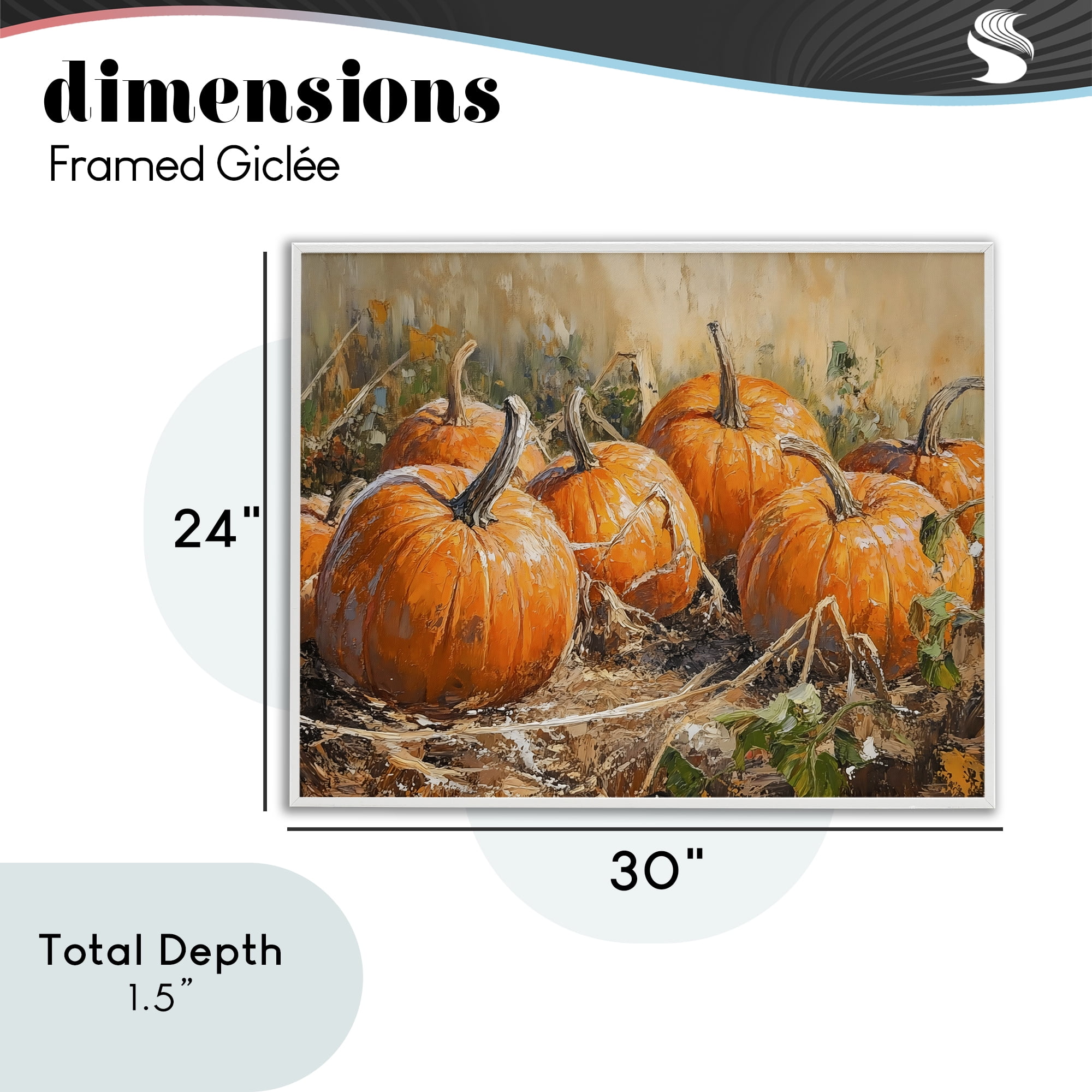 Stupell Industries Pumpkin Patch Autumn Harvest Scene White Framed Giclee Art, design by Nini Art