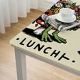 thumbnail image 4 of COMIO Washable for Home Kitchen Outdoor Decoration Cottagecore Frog on Mushroom Eating Lunch with Hot Sauce Square Tablecloth White, 4 of 7