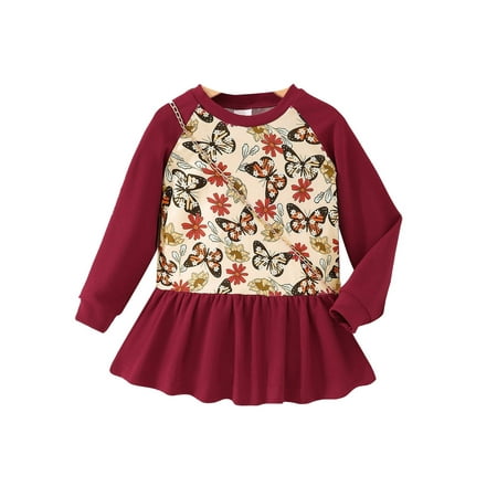 

Meihuid Girls Sweatshirt Long Sleeve Dinosaur/Butterfly Print Pullover Hoodie