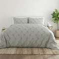 thumbnail image 2 of Noble Linens Light Gray Pinch Pleat 2-Piece Duvet Cover Set, Twin/Twin XL, 2 of 9