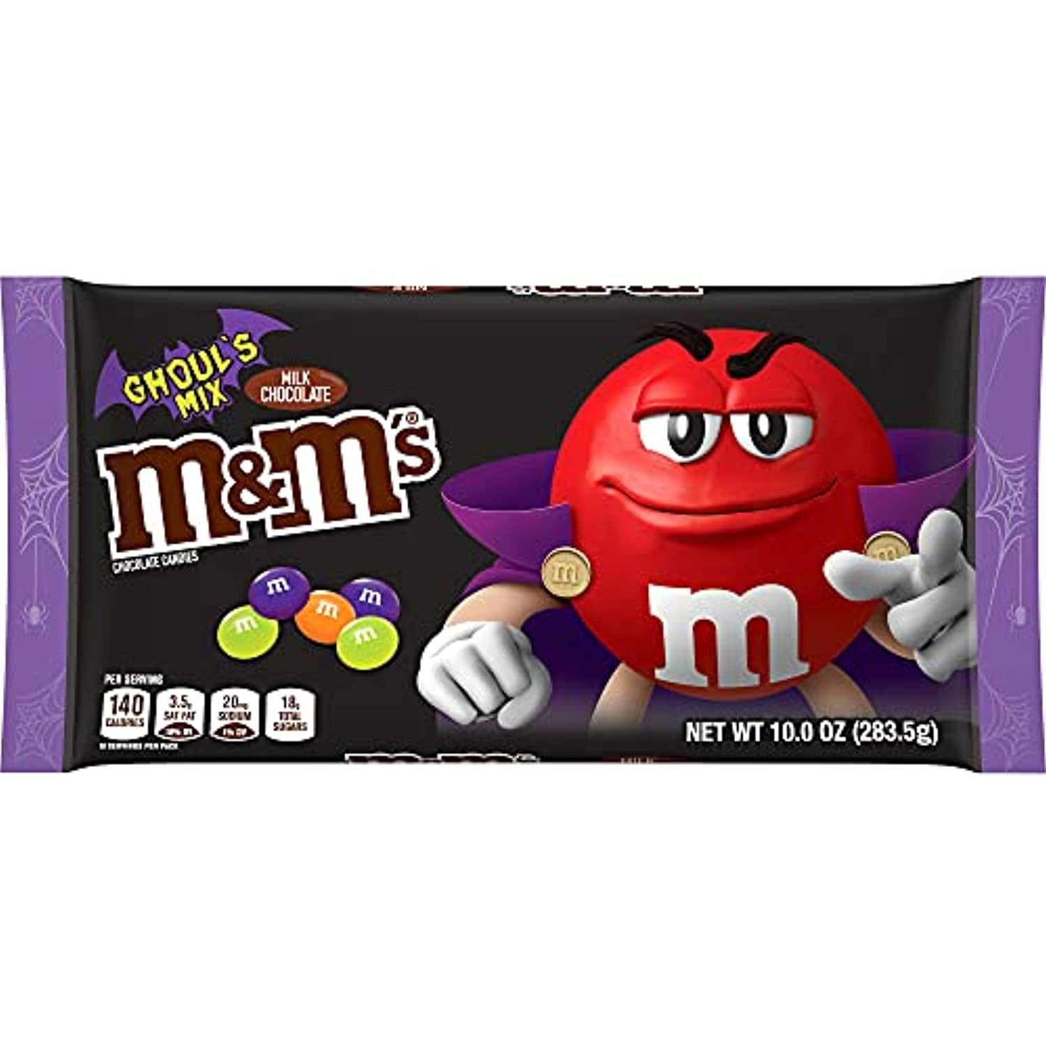 M&Ms Ghouls Mix Peanut Chocolate Halloween Candy, 10 Oz Bag, 10 Oz
