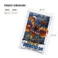 thumbnail image 2 of Lantern Press 1000 Piece Jigsaw Puzzle, Austin, Texas, Austin vs The Monster Bat, B Movie Poster, 2 of 5