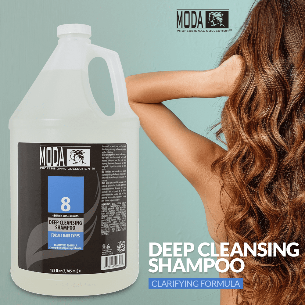 MODA - Shampoo, Cleansing For All Hair Types - Nourishing Formula - 128Oz