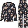 thumbnail image 4 of Top-kevin Women Long Sleeve Pajama Set Comfy Pjs Sets Hot Chocolate Mugs 2 Piece Lounge Set, 4 of 12