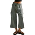 thumbnail image 1 of Pantalones Anchos de Verano para Mujer, Cómodos, Color Verde , Talla L, 1 of 5