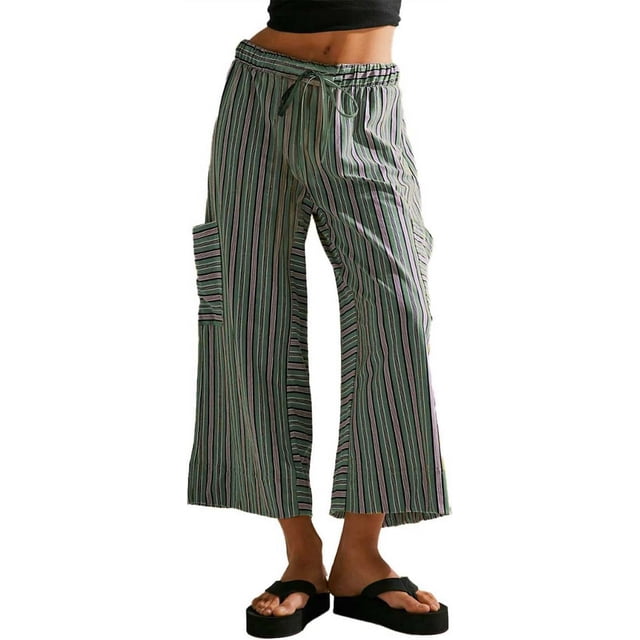 Pantalon Grand Confortable d'Été pour Femmes Vert Clair G