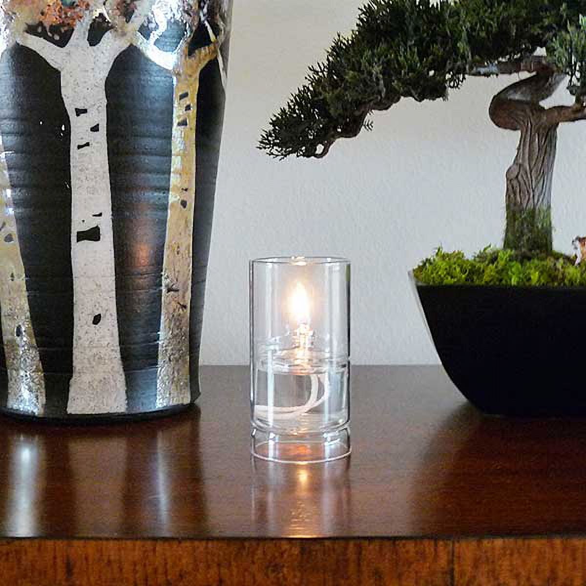 Firefly Ethereal Oil Lamp Candle, Clear Hurricane Shield, Refillable, 2 oz, 4.5 in Tall