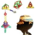 thumbnail image 3 of Rompecabezas de 150 piezas Bloques de construcción magnéticos Juguetes Imán BAU Kit de construcción Juguetes educativos para niños Juego de apilamiento con ladrillos y palos magnéticos Ormromra LL-1767, 3 of 4
