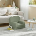 thumbnail image 4 of Kids Sofa Couch, 2-in-1 Convertible Toddler Sofa Chair with Teddy Fleece Fabric, Fold-Out Kids Sofa Bed for Playroom & Nursery, Green, 4 of 8