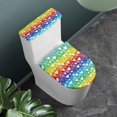 thumbnail image 2 of Renewold Valentine's Day Toilet Tank Cover Stretch Toilet Lid Dust Cover 2 Pieces Rainbow Stirpes Hearts Protective Cover Set Fit Most Round and Elongated Toilet, 2 of 6