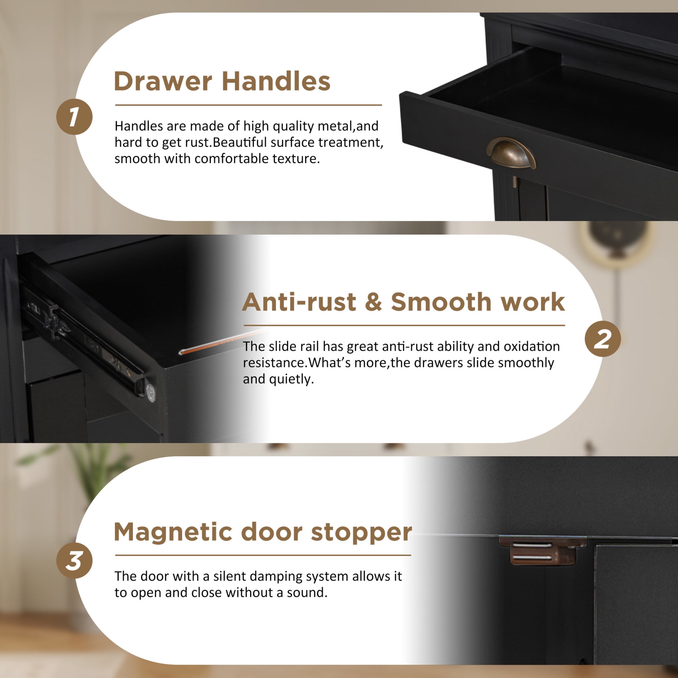 GDF Studio Caldon 83.4" Bookshelf with LED Lighting, Drawers & Sliding Doors, Modern Bookcase for Home Office, Black
