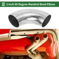 thumbnail image 2 of Ofertas únicas codo de doblez mandril de 90 grados tubo de escape modificado para automóvil 2" pulgadas OD grosor 1.0mm/19GA 51x160x1.0mm acero inoxidable 304 tono plateado, 2 of 7