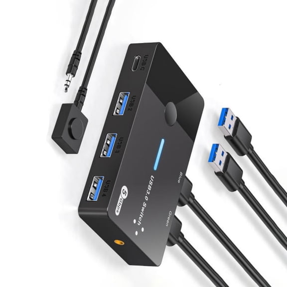 Zonest USB 3.0 Switcher 2 Computers Sharing USB C Devices 4 Port USB Switcher Sharing Keyboards and Mouse Printer Scanner