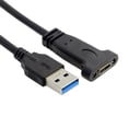 thumbnail image 2 of Xiwai Cable USB-C USB 3.1 Type C Female to USB 3.0 A Male Data Cable 20cm with Panel Mount Screw Hole, 2 of 5