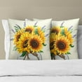 thumbnail image 6 of Sunflower Throw Pillow Covers 20x20 Inch Purple Yellow Summer Vase Floral Decorative Pillow Case Cotton Linen Cushion Cover Set of 2, Outdoor Sofa Couch Farmhouse Home Decor, 6 of 6