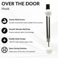 thumbnail image 3 of Over The Door Hook Rack Chrome Finish with 2 White Ball Ends, 3 of 8