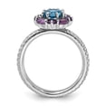 thumbnail image 3 of Amethyst and Blue Topaz Sterling Silver Ring, 3 of 5