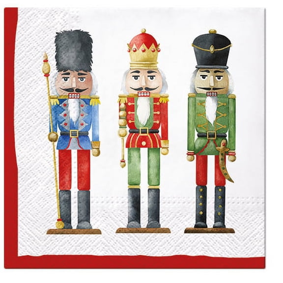 NUTCRACKERS Lunch 40pcs Christmas Napkins, Nutcracker Paper Napkins, Christmas Napkins for Decoupage, Decorative Napkins, Winter Paper Napkins, Paper Napkins Decorative