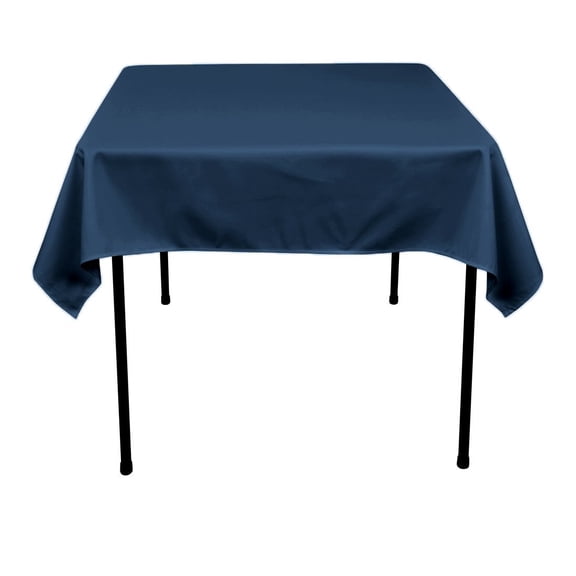 LinenTablecloth 54-Inch Square Polyester Tablecloth Navy Blue