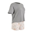 thumbnail image 3 of Set de Pijama Secret Treasures para Mujer, con Short y Playera Boxy Gris-Blanco Talla ECH, 2 Piezas, 3 of 4