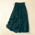 thumbnail image 5 of BSDJILFG Linen Skirts for Juniors,High Waisted Cotton Gauze Boho Skirt,Loose Fit Long Flowy Midi Length Summer Skirt 2025, 5 of 9