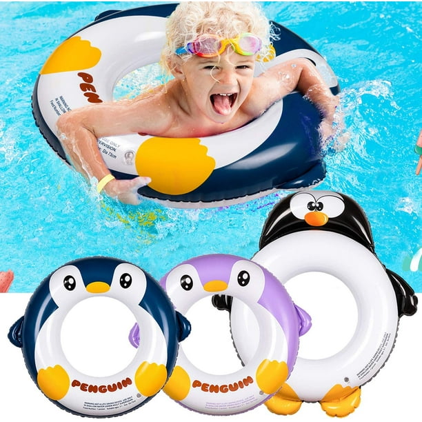 Wgthhk Inflatable Pool Tube for Kids 3 Packs Penguin Swim Ring