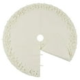 thumbnail image 2 of Fennco Styles Handmade Felt Flower Holiday Christmas Tree Skirt 53 Inch Round - White Tree Skirt for Home, Holiday Tree, Indoor and Special Occasion, 2 of 4