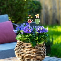 HAMPPLIES 5pcs Decorative Iron Plant Picks for Flower Pot with Assorted Colors 5.9 Inches