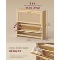 thumbnail image 6 of VASAGLE ELLAN Collection - Boho Shoe Storage Cabinet for Entryway , Entry Shoe Cabinet with Rattan-Look Flip Drawers, Rounded Corners, Oak Beige, 6 of 7