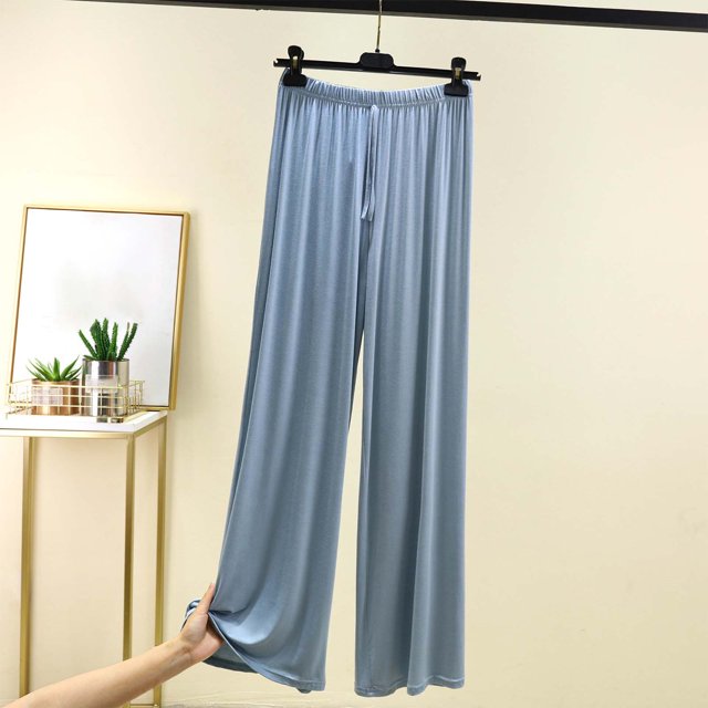 asjyhkr Womens Wide Leg Pants Loose Fitting Soft Comfy Modal Sleep Pants Summer Lounge Trousers