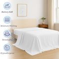 thumbnail image 3 of Amay Premium Organic Cotton Flat Sheet, 500 Thread Count Luxury Top Sheet, Cooling & Durable Bedding Sheets, Texas King, White (110" x 125") 1 Piece, 3 of 7