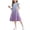 Purple, variant on Tranfacy Kids Girls 4-14 Years Summer Gradient Round Neck Dress Short Sleeve Layer Cake A Line