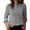 Grey, variant on Womens Striped Knit Top Long Sleeve Crew Neck Ribbed Detail Comfort Basic Tee