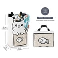 thumbnail image 2 of Yayeee Freestanding Laundry Hamper with Handle Collapsible Large Storage Basket for Clothes, Beige Chubby Cat, 2 of 7