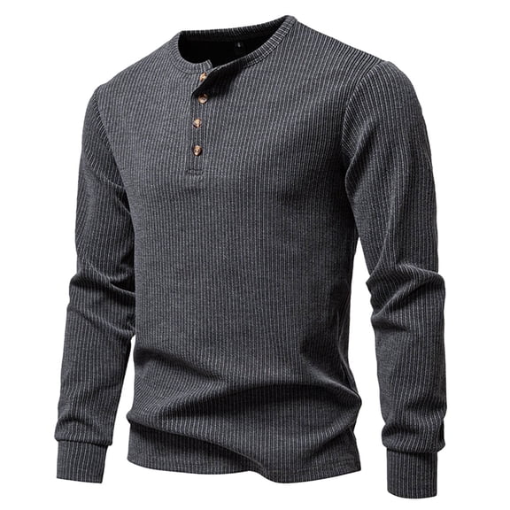 VJATTWR Men's Long Sleeve Pocket T-Shirt, Classic Casual Style, Ribbed Crewneck, Durable Hem S