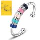 thumbnail image 5 of Anillo de ansiedad con cuentas de colores para aliviar el estrés, ajustable, abierto, colorido, giratorio, para mujeres y hombres, 5 of 10