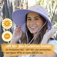 thumbnail image 5 of Sun Hat for Women Wide Brim Summer Beach Hat with Neck Flap, UPF 50+ Fishing Hat for Hiking Beach, Purple, 5 of 8