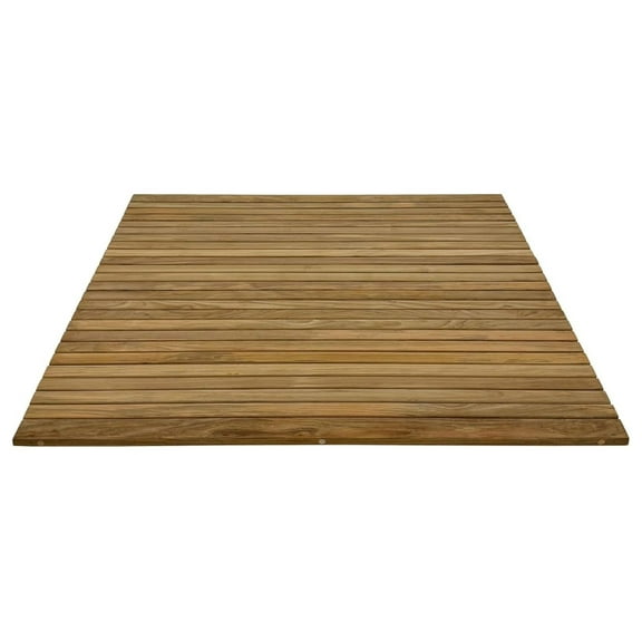 Nordic Teak 100% Solid Teak Wood String Mat - Indoor and Outdoor Use - Non-Slip Wooden Platform for Sauna, Pool, Hot Tub Flooring Decor and Protector (Natural Finish, 30" x 30") 36" x 36" (Square)