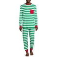 thumbnail image 2 of George Men’s Jolly Green Stripe Holiday Matching Family Christmas Pajamas Set, 2-Piece, Sizes S-XL, 2 of 5