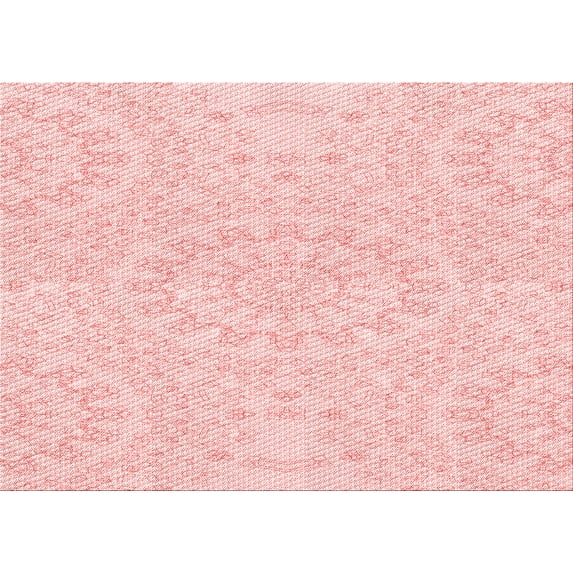 Ahgly Company Machine Washable Indoor Rectangle Transitional Pastel Red Pink Area Rugs, 2' x 4'