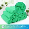 thumbnail image 4 of HOMEXCEL Microfiber Cleaning Cloth, 12 Pack Green Premium Microfiber Towels for Cars, Lint Free, Scratch-Free, Highly Absorbent, Reusable Cleaning Rags for Car, Household, Kitchen, 11.5"X11.5", 4 of 6