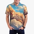 thumbnail image 2 of Cauagu Cloud Sleeping Cat Print Men's Polo Shirts, Short-Sleeve Polo Shirts for Men Performance Golf Shirt Athletic Casual Collared T-Shirt-Small, 2 of 8