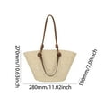 thumbnail image 2 of Yucurem Women Woven Tote Bag Fashion Shoulder Bag For Outdoor Travel (Beige) Multi-function handbag (Beige), 2 of 10