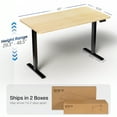 thumbnail image 4 of VIVO Electric 43” x 24” Stand Up Desk | Light Wood Table Top, Black Frame, 4 of 8
