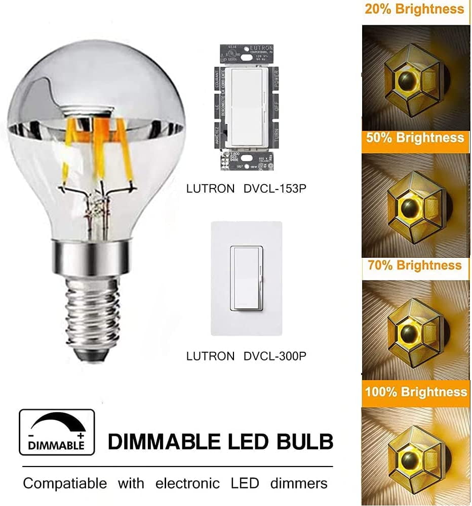CTKcom G45 4W E14 Base Candelabra LED Bulbs Dimmable(4 Pack)-Vintage Edison  LED Bulb 40W Equivalent 2700K Warm White Lamp for Home,Pendant