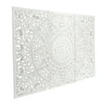 thumbnail image 6 of DecMode White Wooden Handmade Intricately Carved Floral Wall Decor with Mandala Design (3 Count), 6 of 9