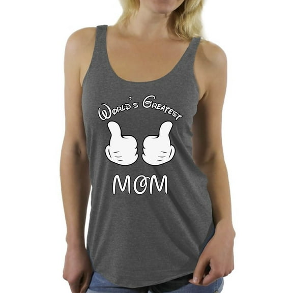 Awkward Styles Women's World`s Greatest Mom Graphic Racerback Tank Tops Mothering Mother's Day